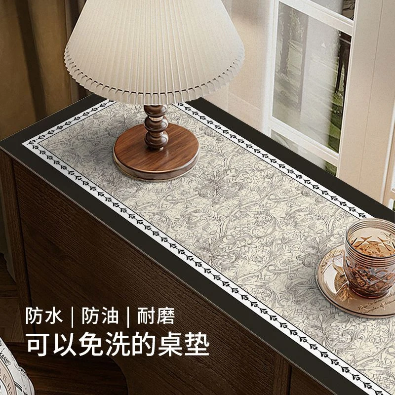 电视柜长条桌布防水防油免洗防烫盖布皮革餐边柜鞋柜桌面保护垫子