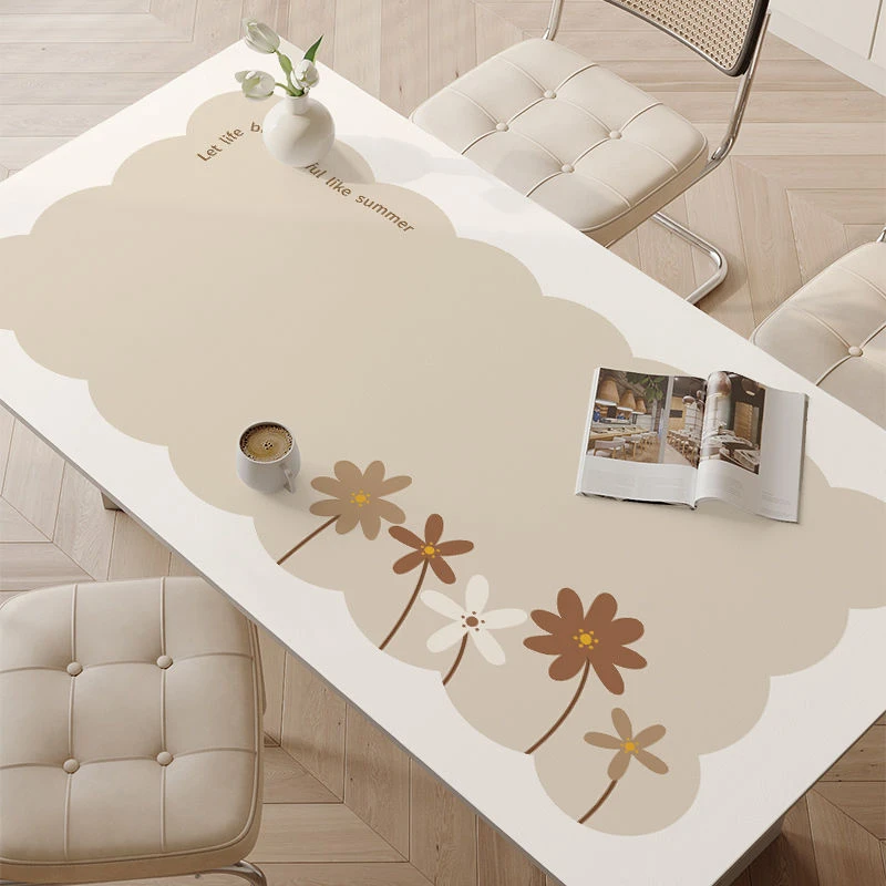 奶油风皮革桌垫防水防油防烫高级感餐桌垫茶几垫子pvc餐桌布桌垫