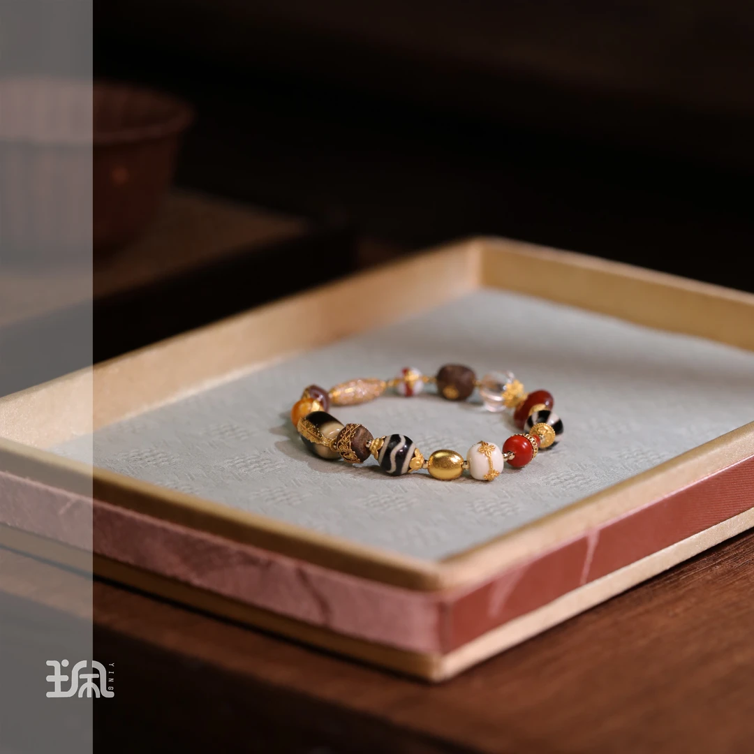 德锦|玛瑙*手串*18K金镶嵌CYC24120220多样性发其一