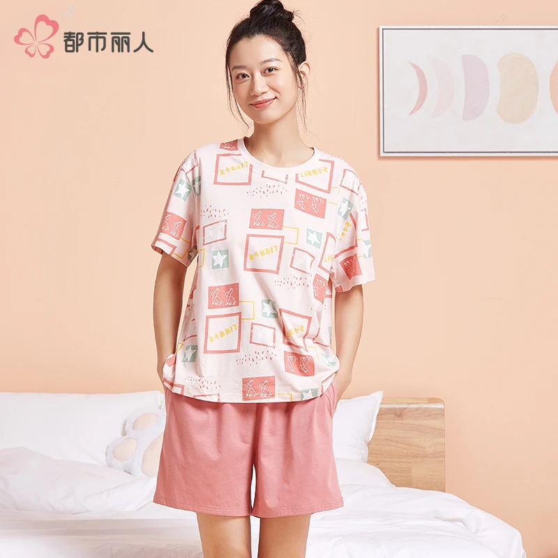 COSMO LADY/都市丽人夏季短款睡衣女款套装可爱家居服欧若风-甄选