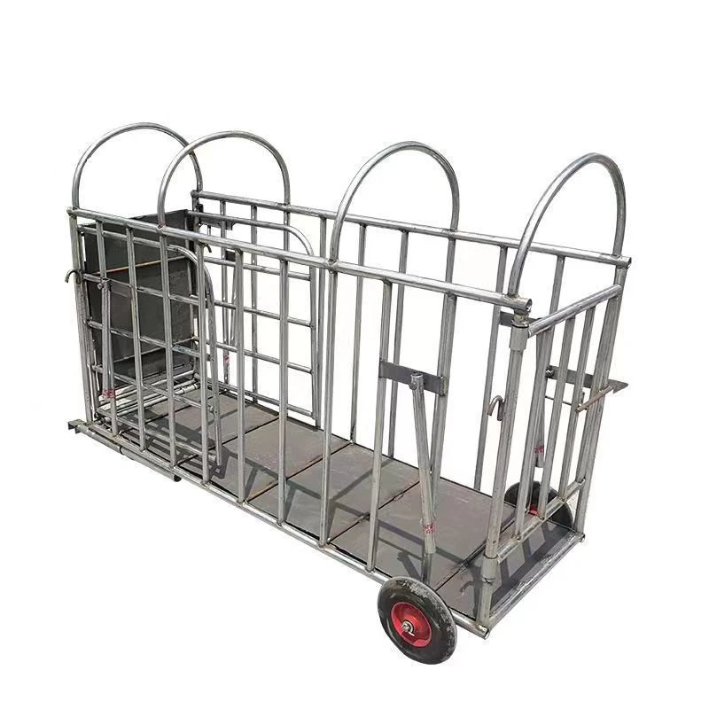 猪场常用抓猪笼子 育肥猪售卖转运车 卖猪小车钢管耐用一体镀锌