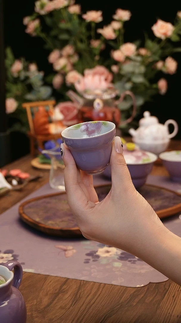 【闪购商品】紫色芙蓉葫芦杯····