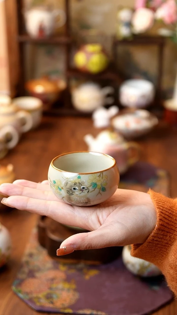 【闪购商品】瓷器黄色猫杯