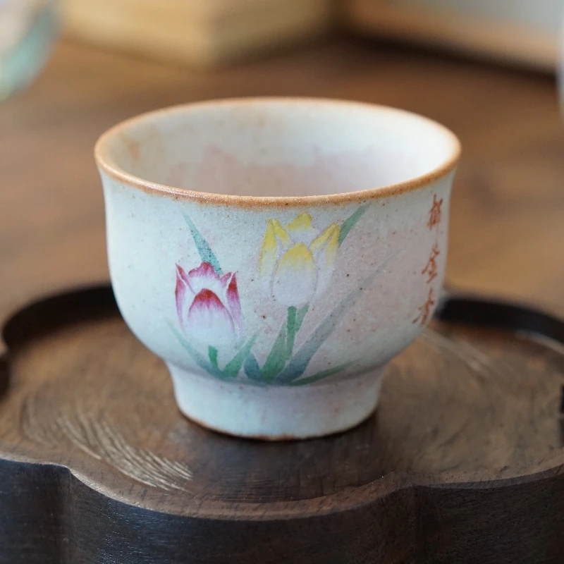 李辉熠大师手作-郁金香志野烧压手杯