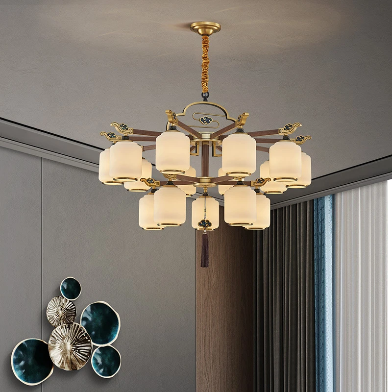 新中式吊灯中国风复古客厅主灯禅意中式卧室吸顶灯工程款餐厅灯具