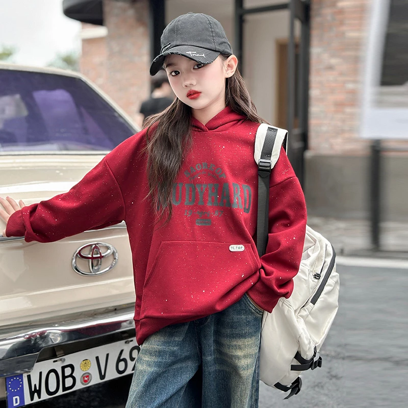 女童卫衣春秋2024新款6-12岁15岁中大儿童洋气小女孩休闲长袖上衣