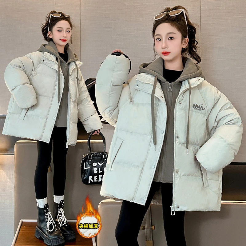 女童棉衣外套冬季加棉加厚2024新款6-12岁15岁中大童休闲洋气棉服