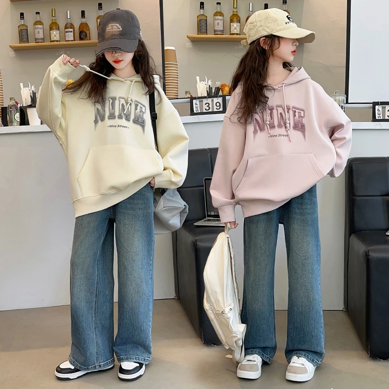 女童春秋卫衣套装2025新款6-12岁15岁中大童洋气休闲运动学生衣服