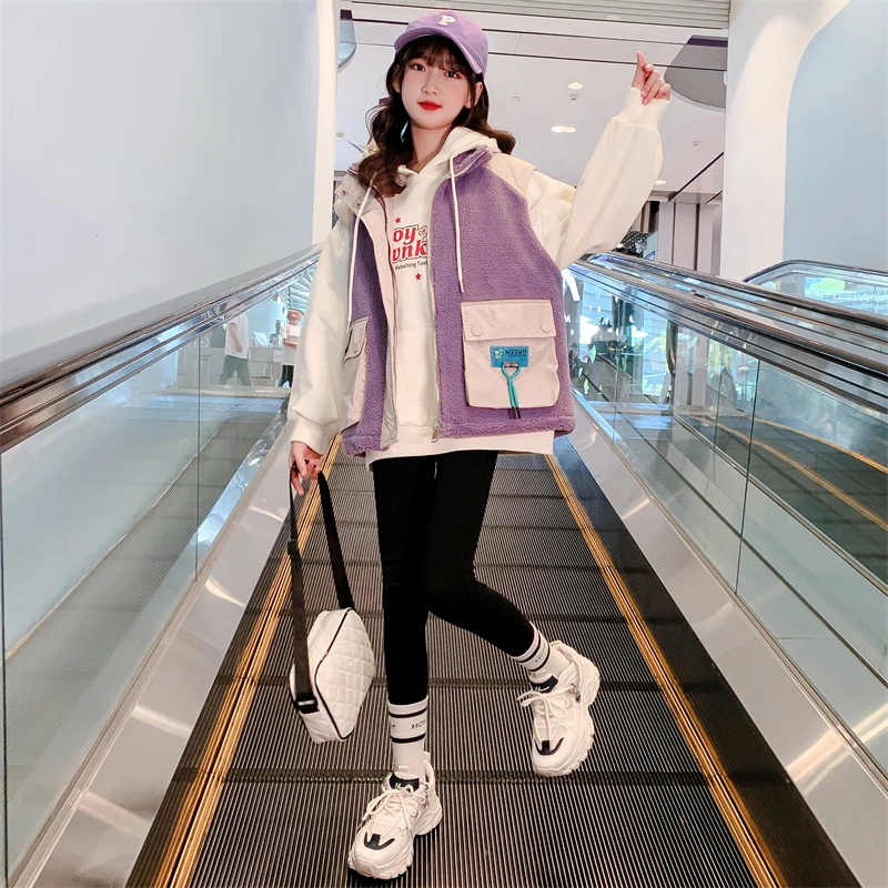 女童马甲秋冬外穿2023新款6-12岁15岁中大童休闲洋气加棉背心外套