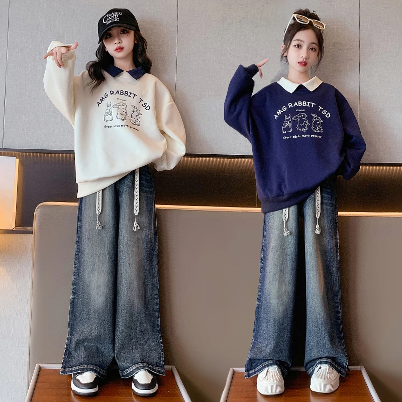 女童春秋套装2024新款6-12岁15岁中大童休闲洋气春装小女孩两件套