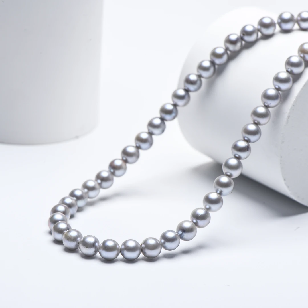 【钱妈妈真选店】O27 海水真多麻蓝玫瑰项链 7-8mm多样性发货发一