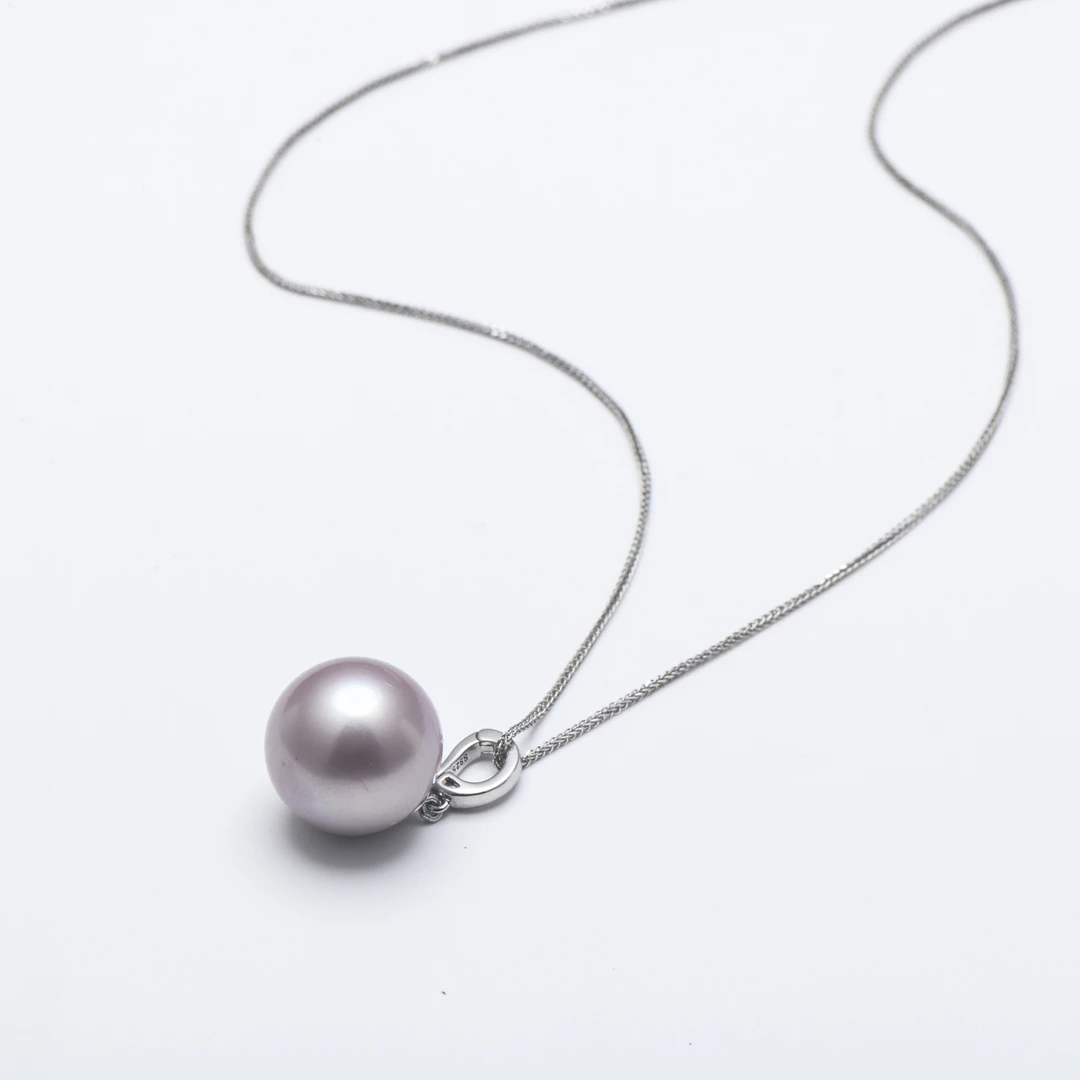 【钱妈妈真选店】SY14  淡水紫珠龙珠珍珠吊坠15-16MM{赠链}