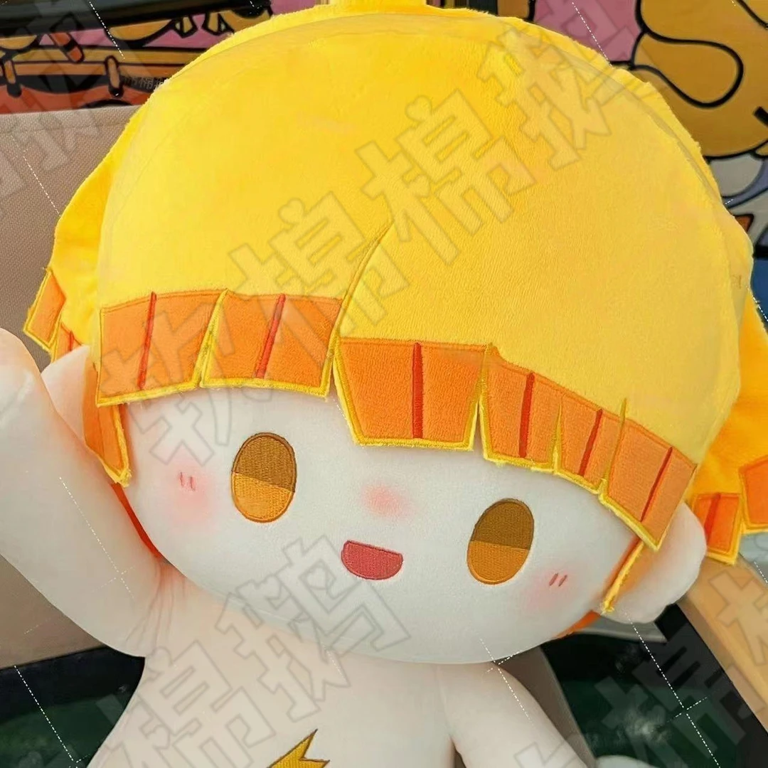 原创动漫鬼灭之刃同人动漫周边我妻善逸属性40cm棉花娃娃玩偶公仔