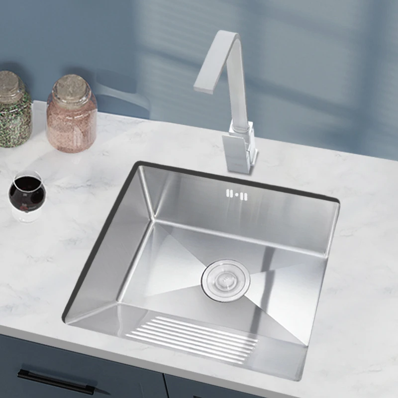 御品厨缘SUS304不锈钢台下盆洗衣盆带搓板一体洗衣水槽单槽小号