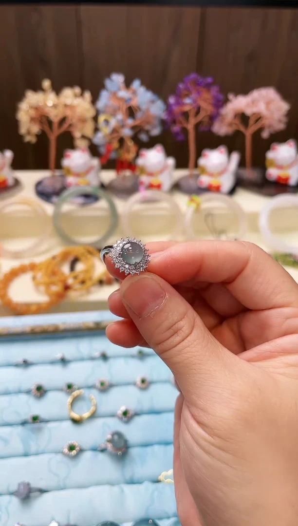【闪购商品】翡翠颈饰银S925镶嵌戒指