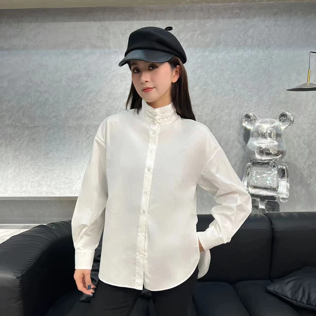 NANAKIKI【风雅颂】新中式时尚白色打底衬衫CX8484