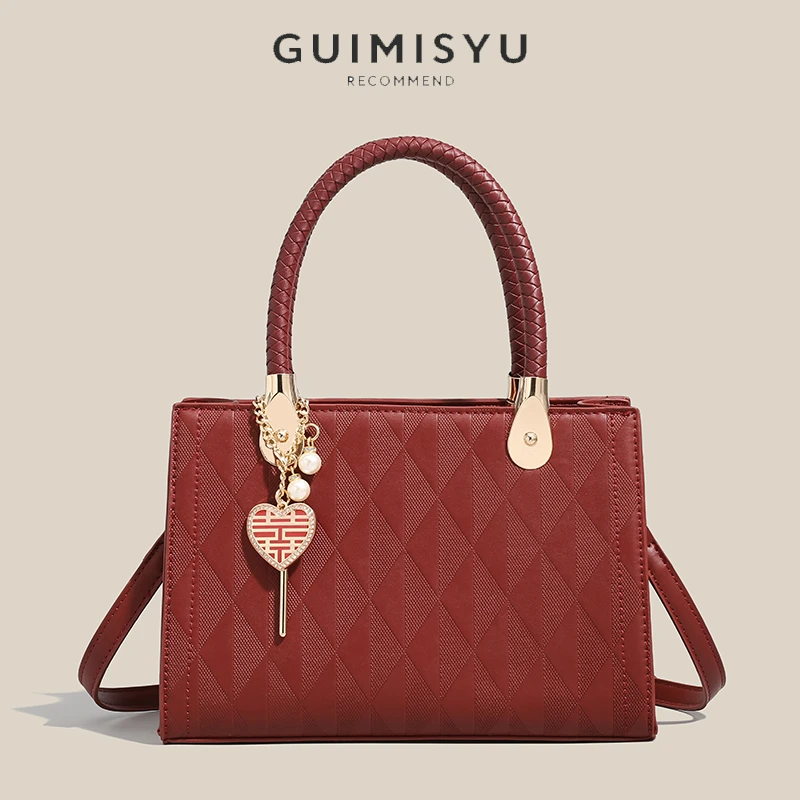 高级感大容量红色新娘包结婚包包妈妈包2025新款手提单肩斜挎包