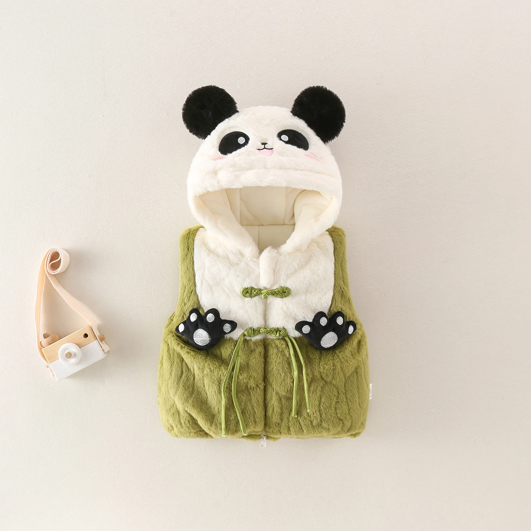 婴儿秋冬季加绒加厚马甲0-2岁男女童护肚连帽外穿背心保暖上衣