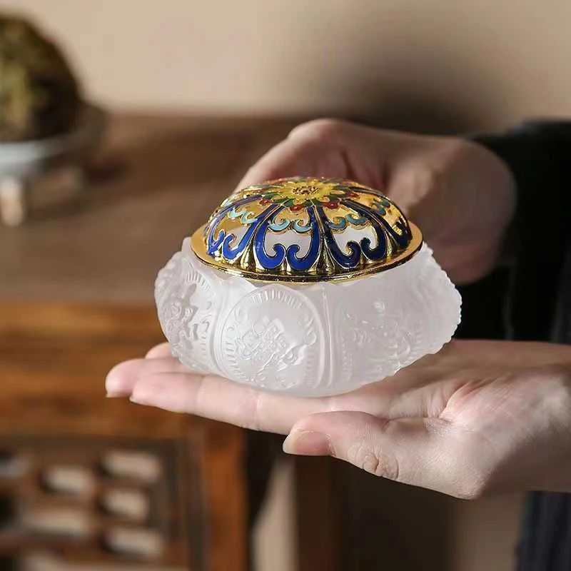 琉璃香炉八宝吉祥盘香炉香篆炉仿古琉璃香炉家用沉香檀香熏小香炉