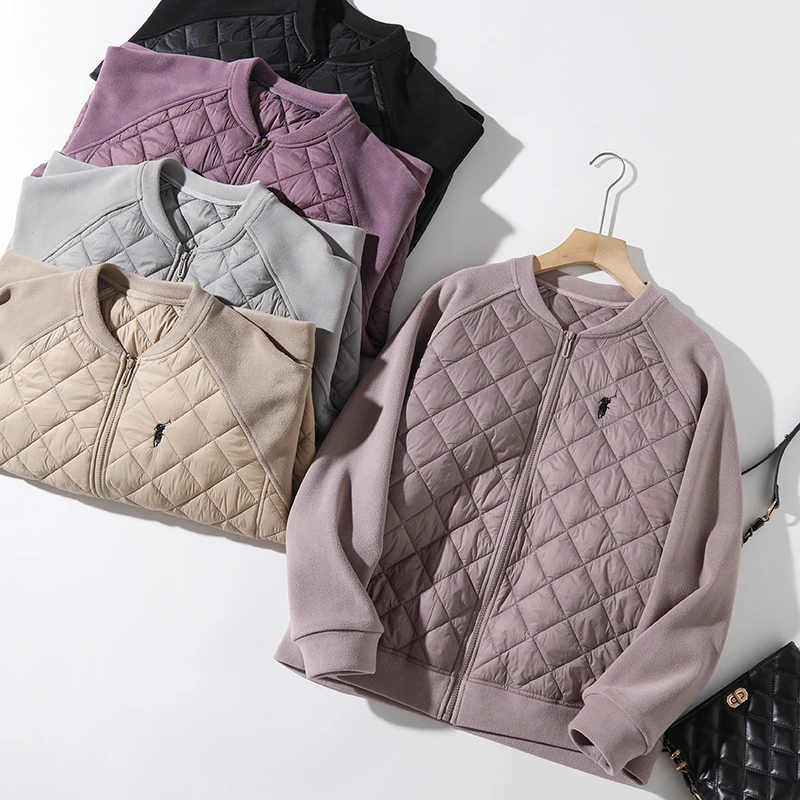 【暖意绒绒】设计款轻奢显瘦保暖防风奥粒绒棒球领厚外套A7410#5708