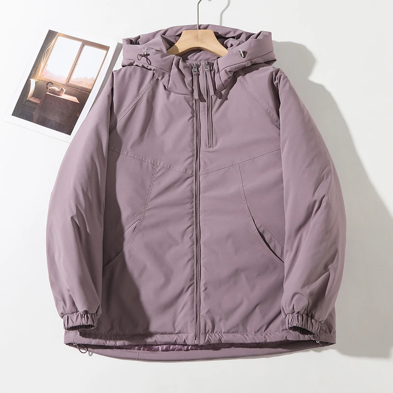 【温暖春日】防风保暖显瘦连帽加棉加厚冲锋派克服棉衣B7446#88590