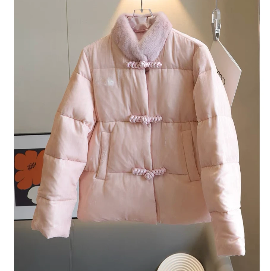 羽绒服女装上衣毛领貂毛dy1359