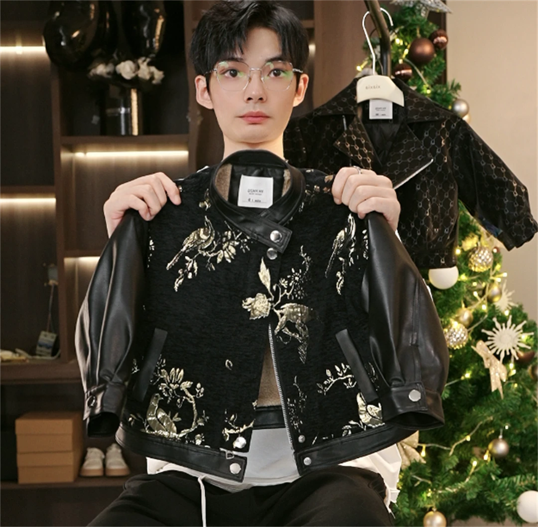【喜上眉梢】2024秋冬新款男女童国风皮夹克嘻哈风宝宝皮衣