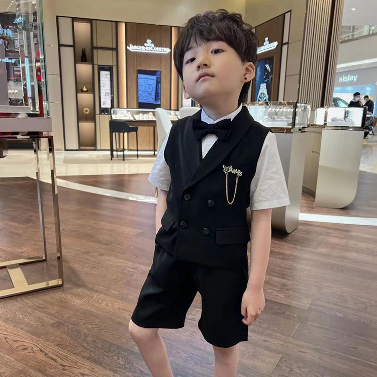 清仓22118黑色马甲套装