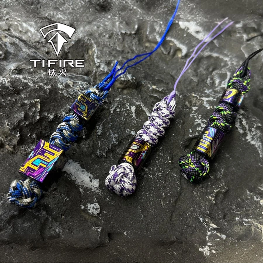 Tifire彩钛馆【机械风】钛合金坠子EDC推牌玩具挂坠刀坠彩钛工艺