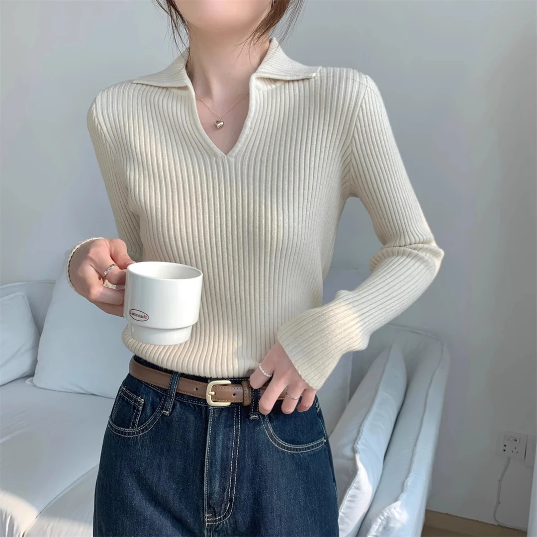 【现货】2025秋冬修身polo领百搭纯色安迪绒内搭针织打底毛衣D4-10