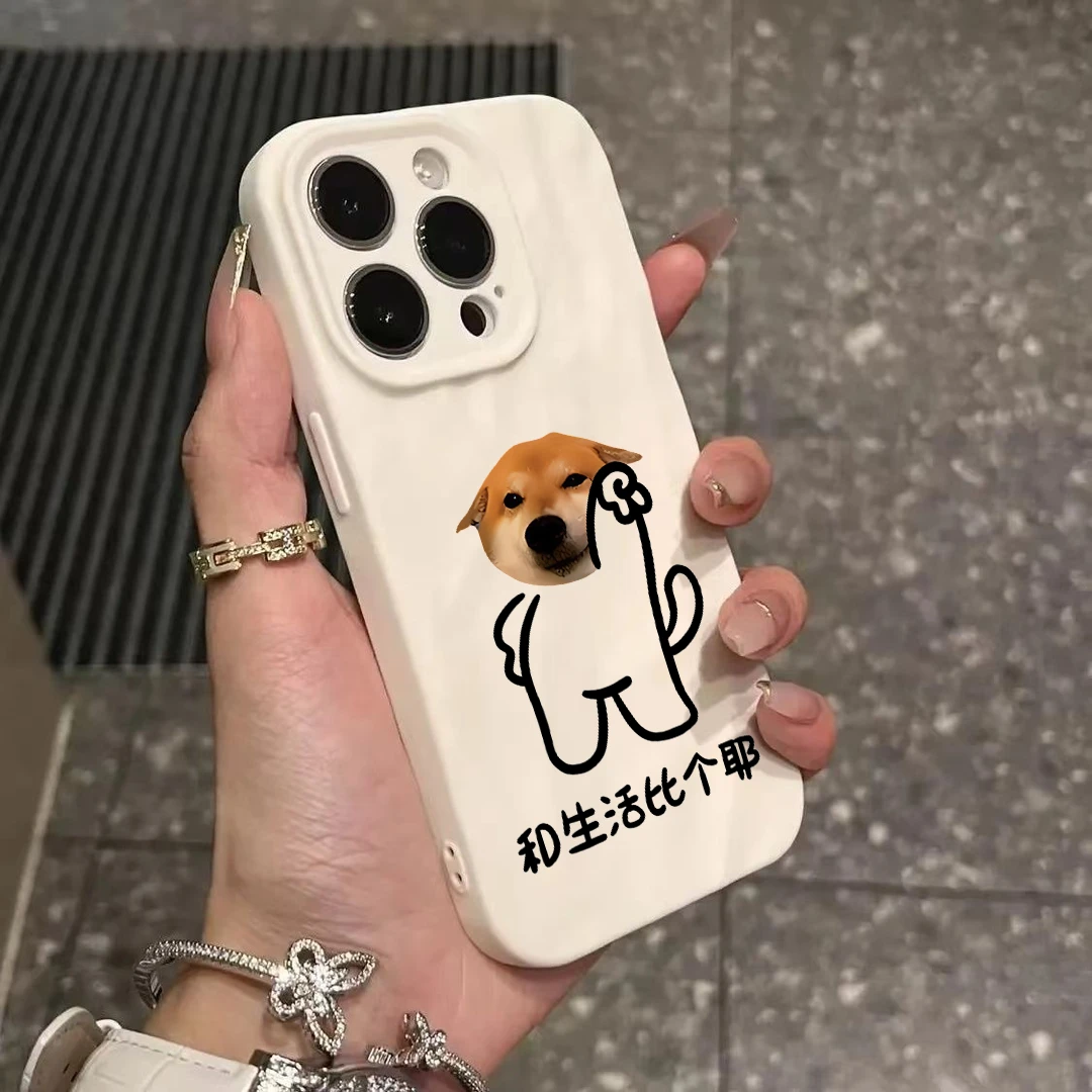 比个耶适用iphone16/15promax手机壳苹果13全包12/11卡通xr褶皱8P