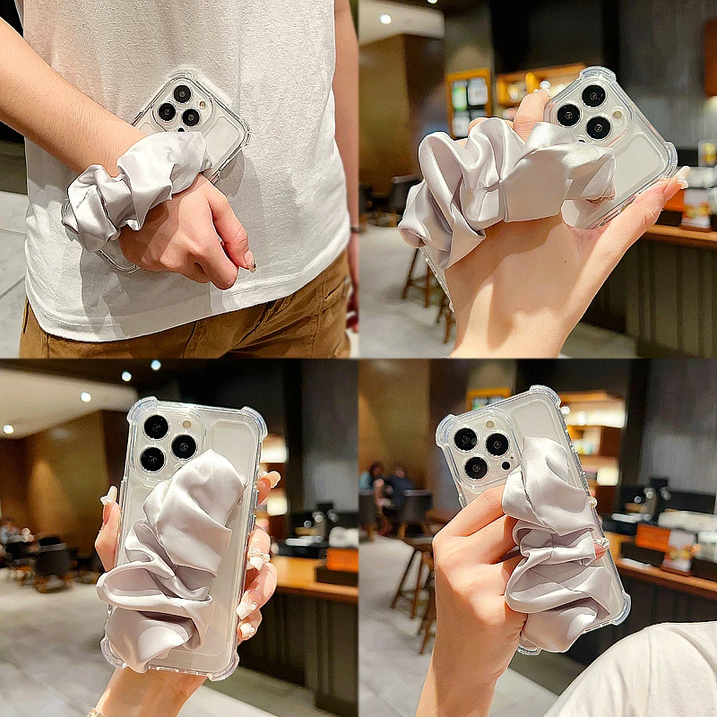 腕带透明保护壳适用iphone15苹果13手机壳14promax防摔12创意7/8p
