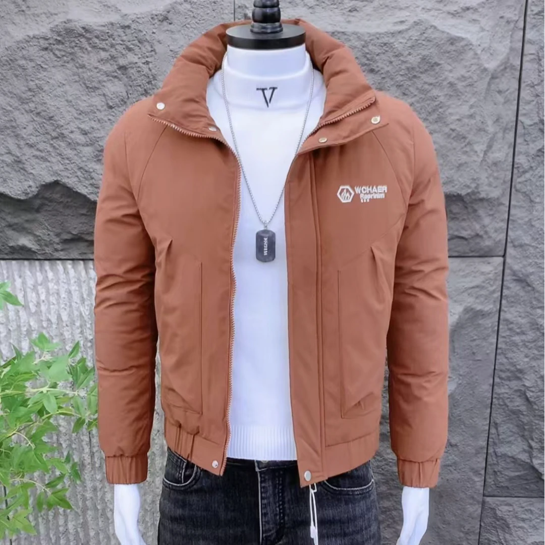 潮流时尚新款男士帅气韩版修身休闲气质立领百搭保暖棉衣冬季055