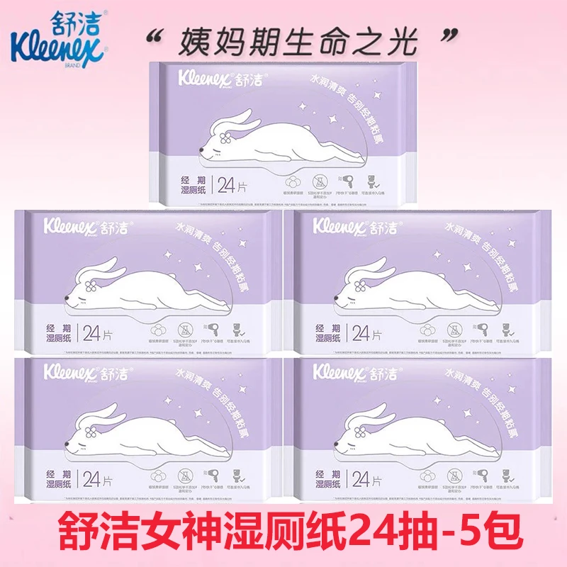 舒洁女性湿厕纸24抽*10包家庭实惠装私处湿巾擦菌洁厕湿巾女士