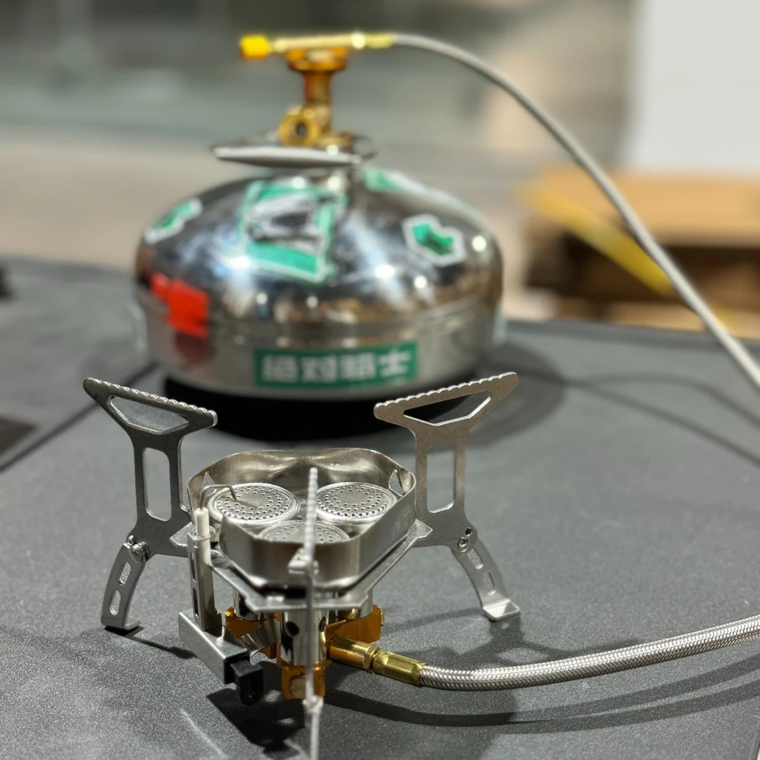 户外炉具便携式防风猛火三头炉V20折叠燃气灶露营煮茶烧水炉