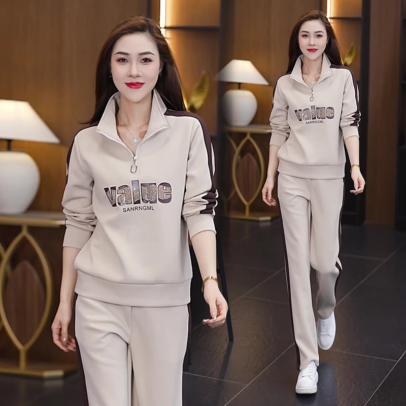 高端时尚休闲运动套装女2025年春季新款小香风洋气减龄显瘦两件套