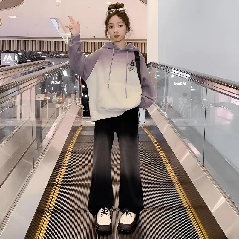 女童卫衣秋冬装2025新款洋气儿童网红中大童冬季时尚女孩连帽上衣