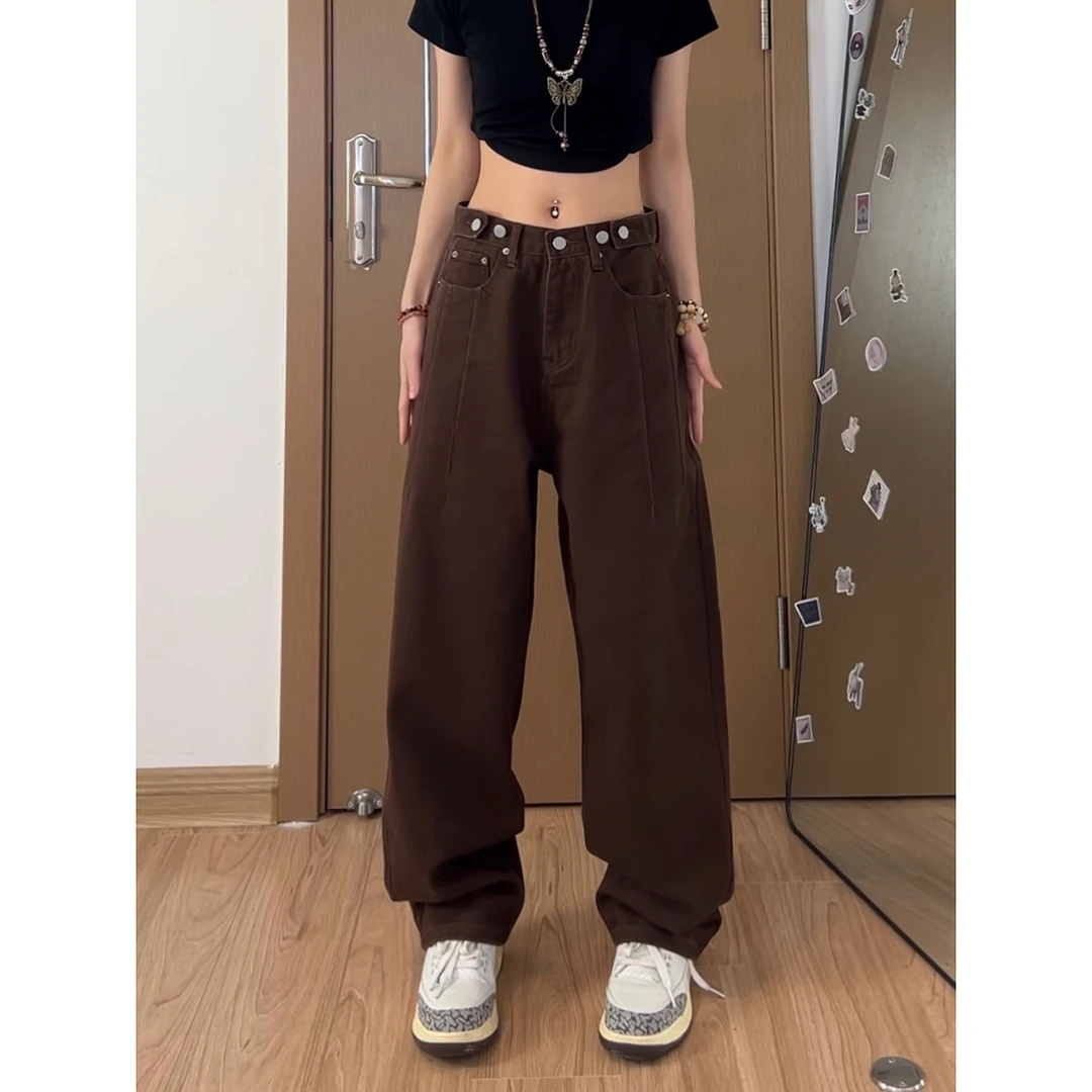 夏V咦美式复古新款潮流百搭宽松直筒休闲街头情侣高街男女牛仔裤
