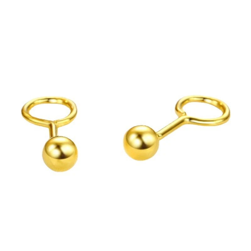 小圆珠黄金耳钉 细巧气质耳饰999足金精致优雅（嫌小勿拍）简约经典