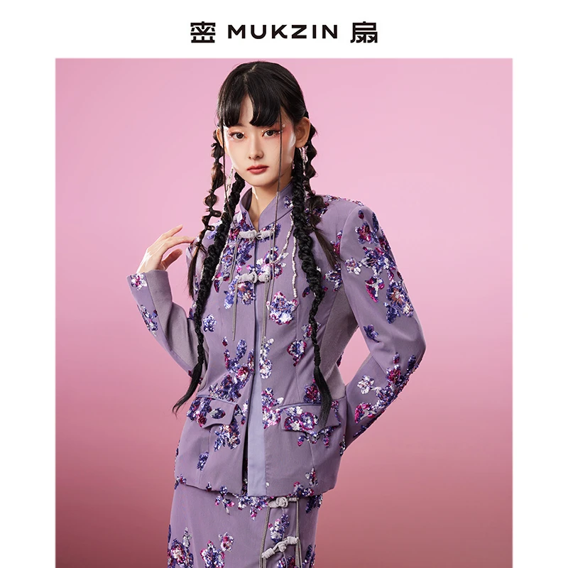 密扇游龙戏凤新中式绣花唐装外套M233B11029999