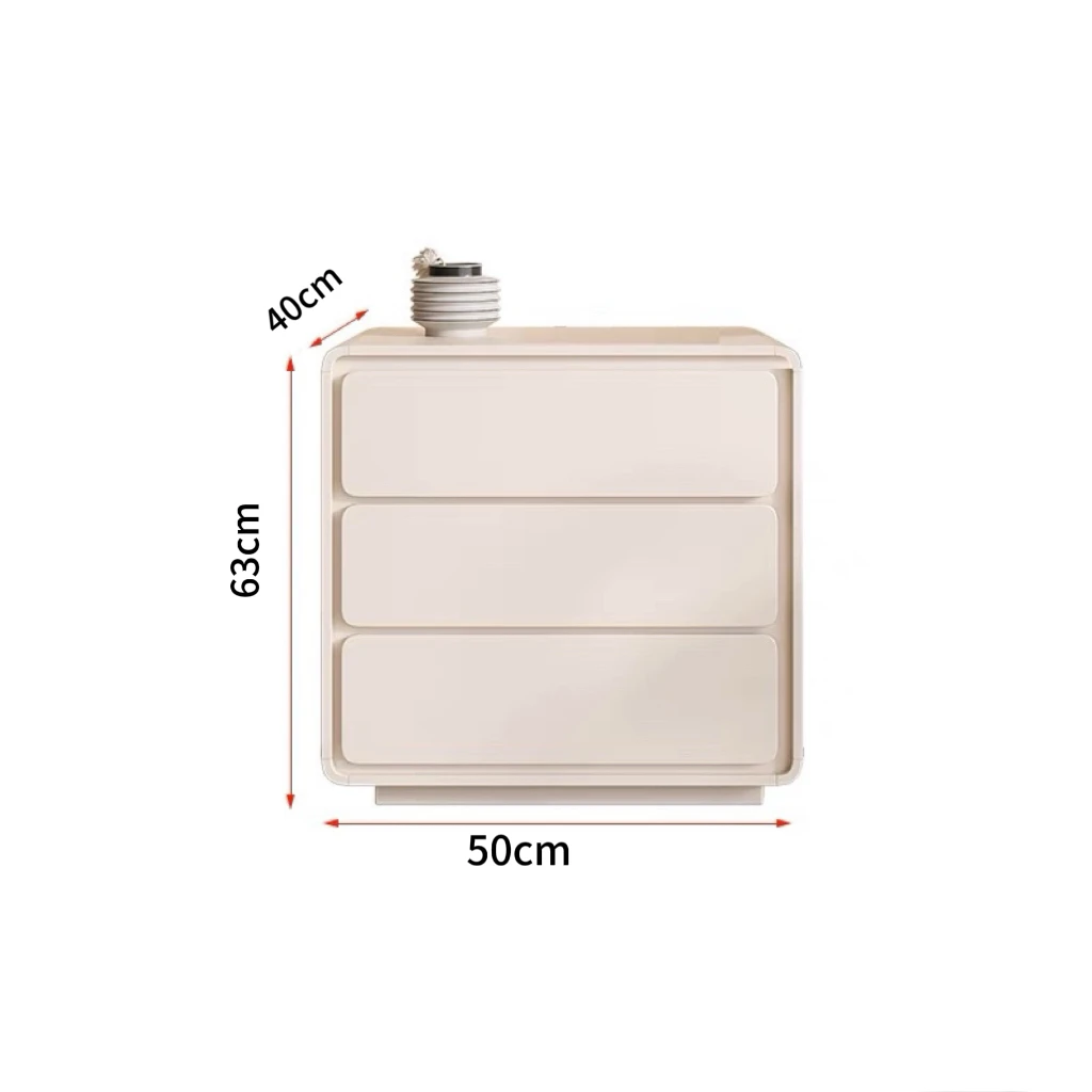 【三斗柜】奶油风白色三斗柜实木卧室客厅收纳柜储物柜床头柜抽屉柜