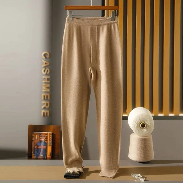 男士100%纯山羊绒无缝打底裤中厚内包档亲肤保暖裤