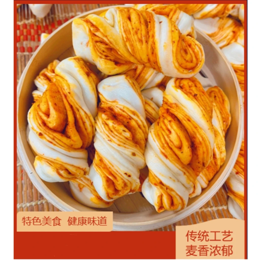 陕西手工花卷馍小花卷农家酵子发酵真空包装