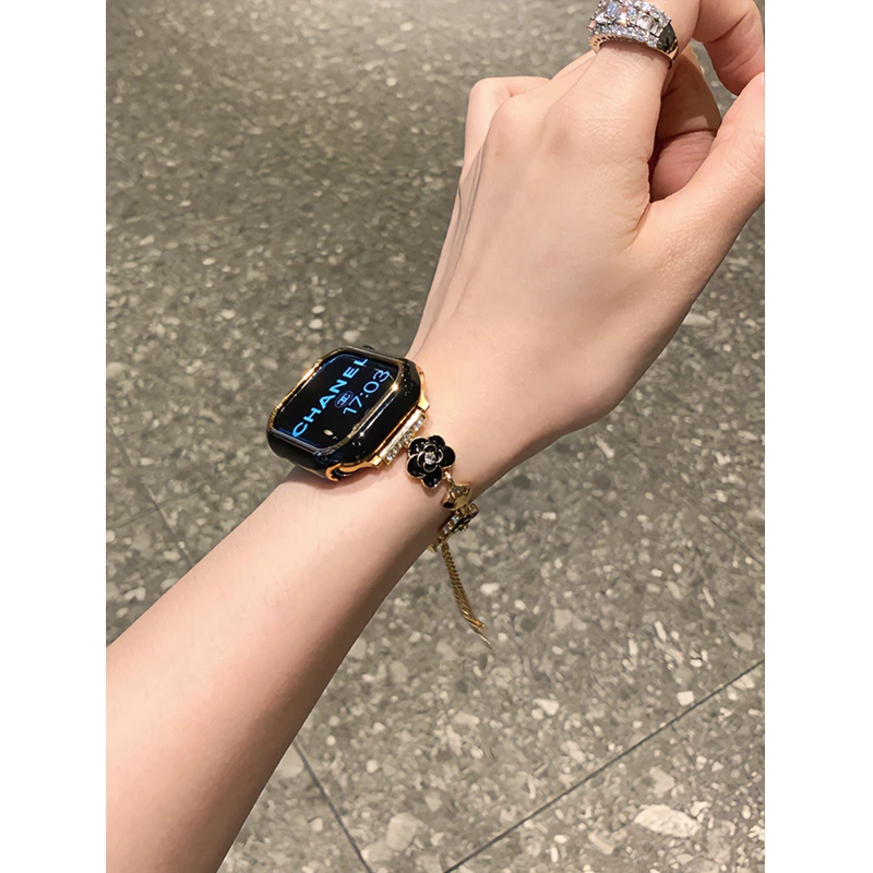 iserisewatch适用于applewatch11表带iwatch金属链式夏天女款