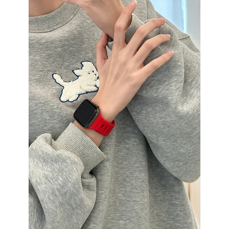 iserisewatch适用applewatch11表带硅胶透气户外运动百搭苹果表带