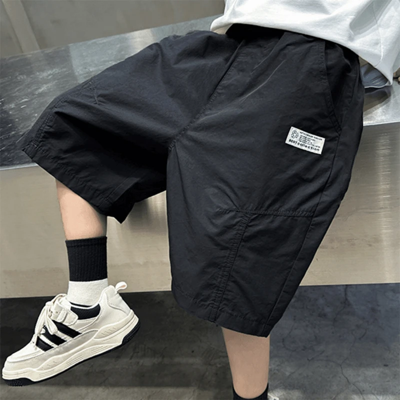 【速干五分裤】2024新款儿童弹力五分裤中大童男女孩夏季外穿薄款