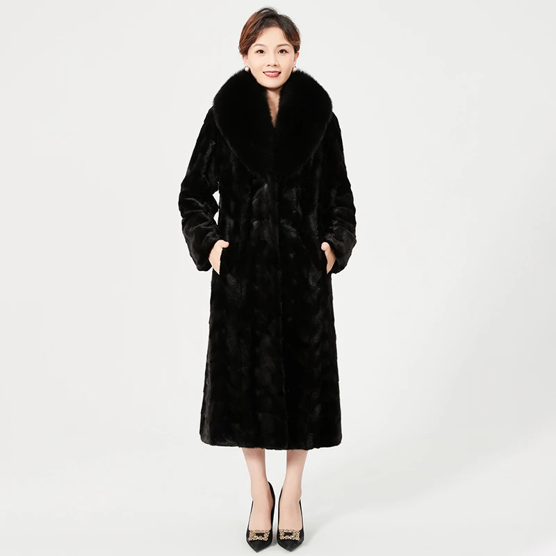 【品千姿】水貂貂皮大衣 狐狸毛领 气质显瘦 推荐款BO1外套