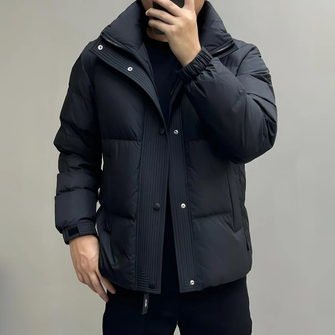 男士新款羽绒服6510H950152纯色净版立领休闲时尚简约潮流保暖