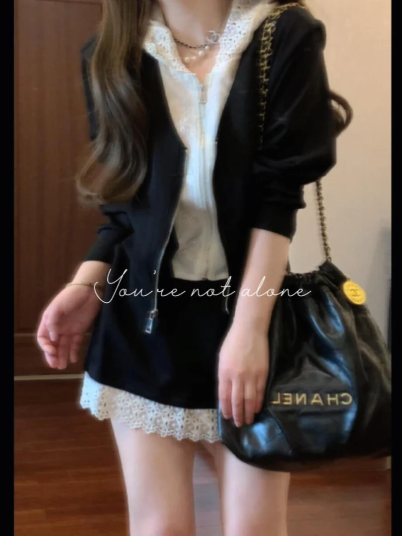 气质淑女高级感百搭假两件上衣辣妹学院风小个子秋装丁达尔穿搭