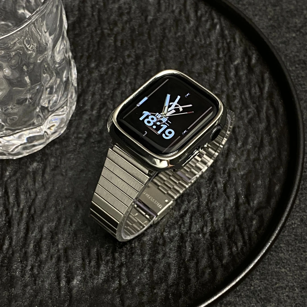 表带哥适用于iwatchs11金属钢带s9/8/7不锈钢小蛮腰修身腕带10